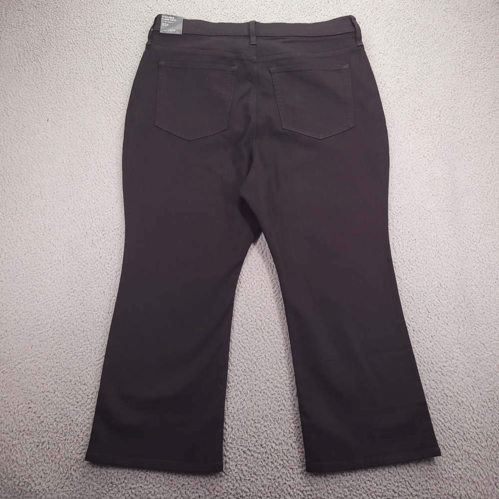 J CREW Factory Jeans Size 35P High Rise Flare Crop Black Stretch Denim NEW - Picture 2 of 16